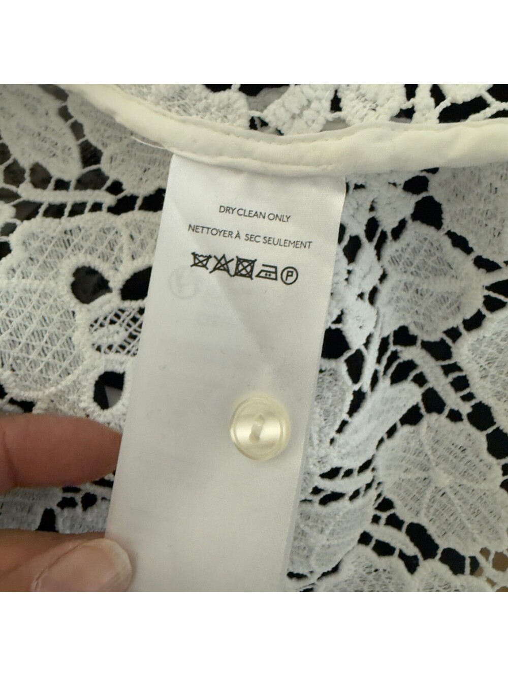 NWT Maeve by Anthropologie White Floral Lace Short Sleeve Button-Up Shirt Size S - Picture 6 of 7